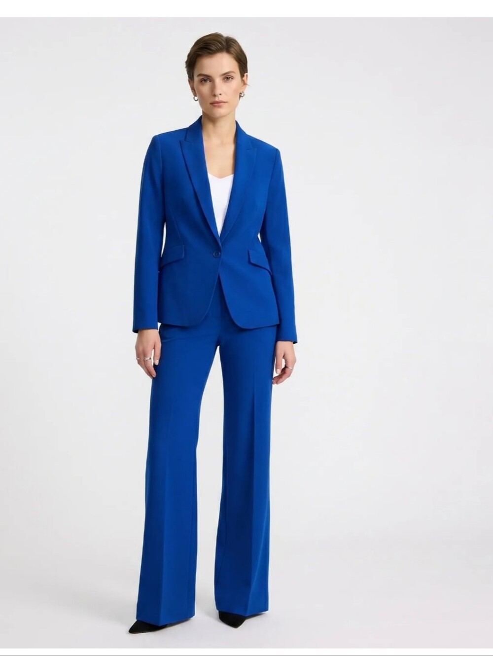 Fashion Nova High-Waist Wide Leg Pants in Cobalt Blue